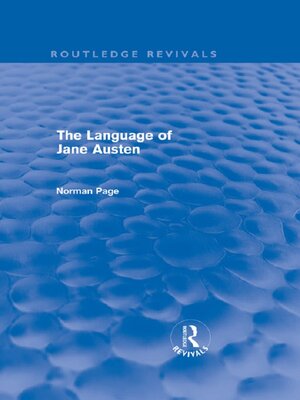 cover image of The Language of Jane Austen (Routledge Revivals)